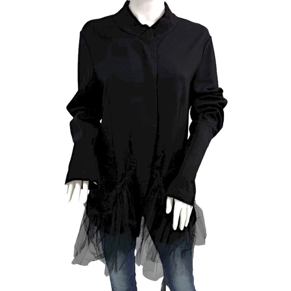 RUNDHOLZ BLACK LABEL Medium Jacket Black Tulle Hem Avant-Garde Gothic Festival